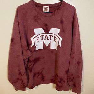 Vintage Red Oak Branded Mississippi State Tie Dye Oversized Crewneck Sweatshirt